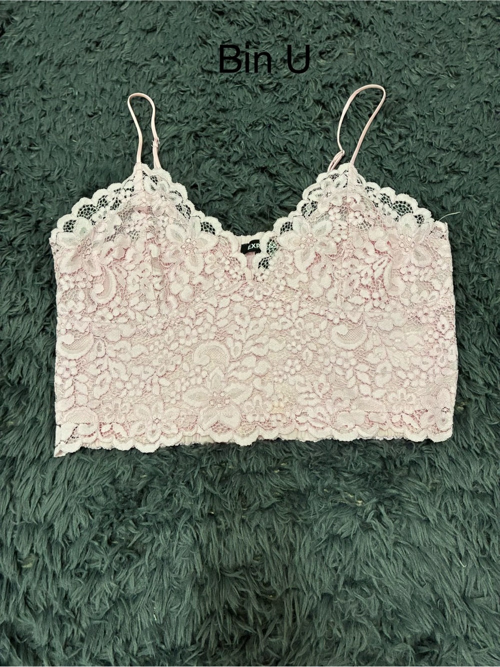 Express Pale Pink Lace Camisole Crop Top